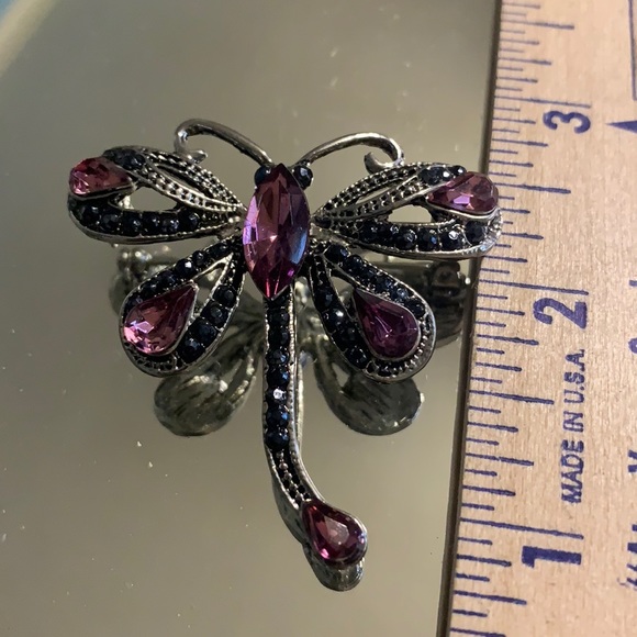 Jewelry - Vintage Rhinestone Brooch Dragonfly